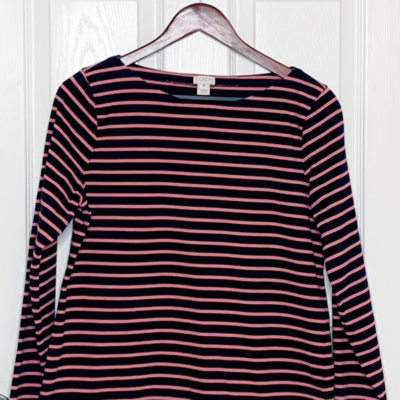 J. Crew Stripe Boatneck Boxy Top Size Medium - Picture 3 of 11